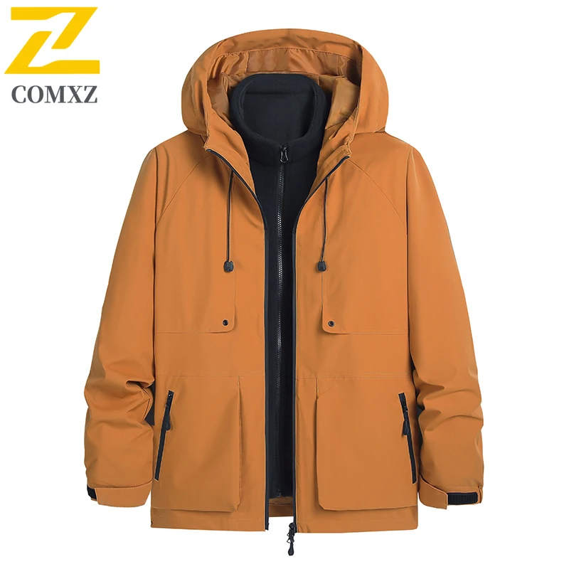 

Autumn Winter Men's Hiking Jacket Mountaineering Skiing Windproof Waterproof 3-in -1 Multifunctional Coat New Warm Couple Jacket