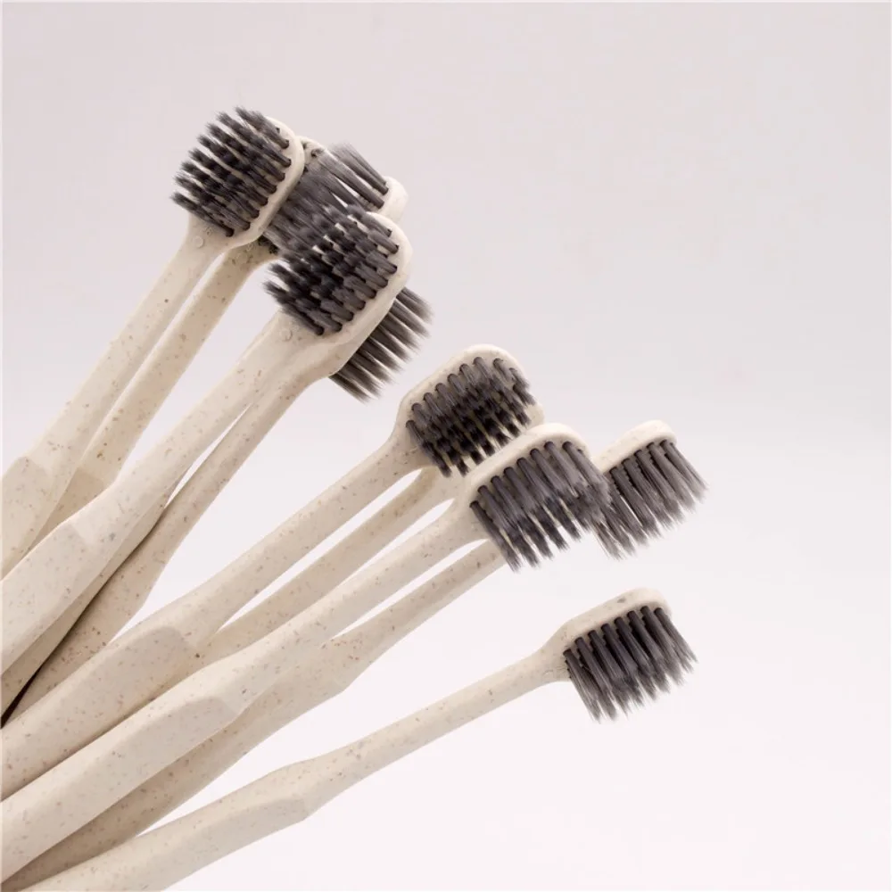 Disposable Toothbrush Hotel Toiletries Household Bamboo Charcoal Soft Hair Straw Dental Kit Single Random Color 1PC
