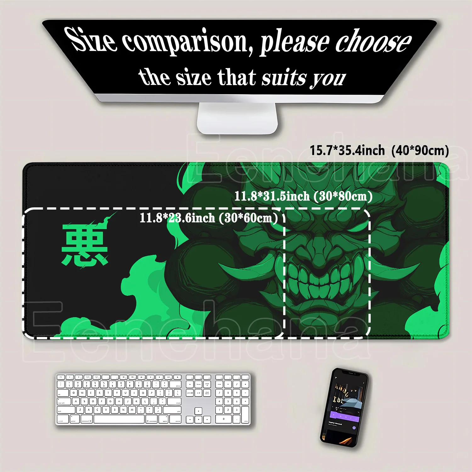 Japanese Samurai Ghost Face Non-slip Mouse Pad Gamer HD Print Devil Mask PC Gaming Mousepad office Accessories Game XXL Desk Mat