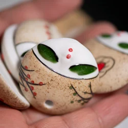 Handmade Vintage Peking Opera Face Pendant Ceramic Jewelry Accessory 36mm with Large Hole  accesorios para pulseras manualidades
