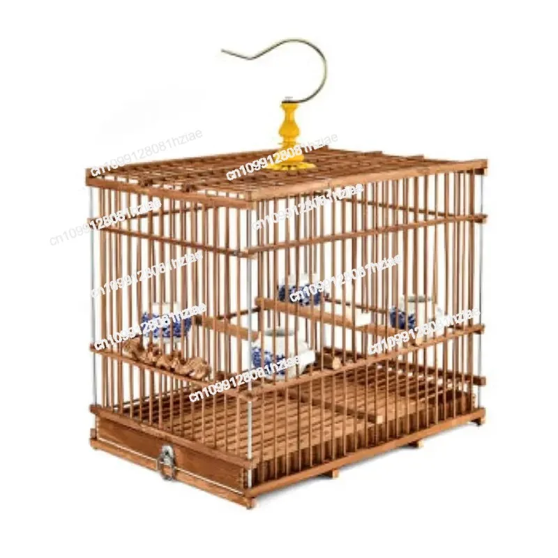 

Бамбуковая клетка для подбородка индиго, бамбуковая квадратная клетка для птиц с крючком, попугай, воробь, сад