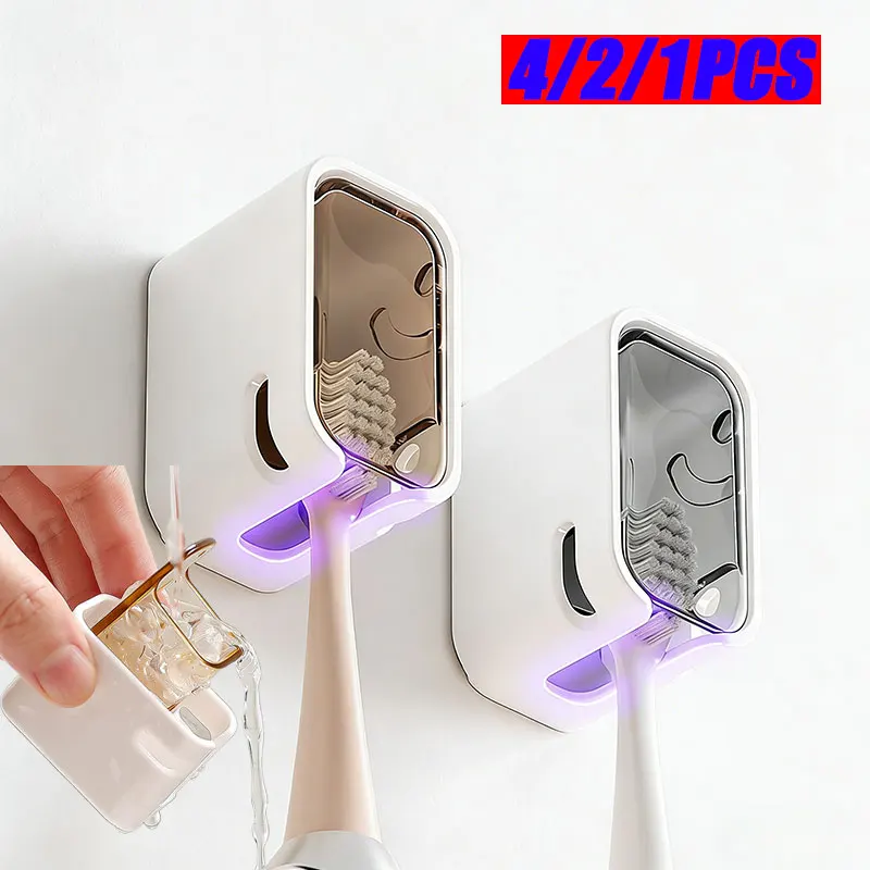 

4/1pcs Household Toothbrush Storage Clip Portable Travel Toothbrush Dust Protective Cap Storage Box Toothbrush Head Case