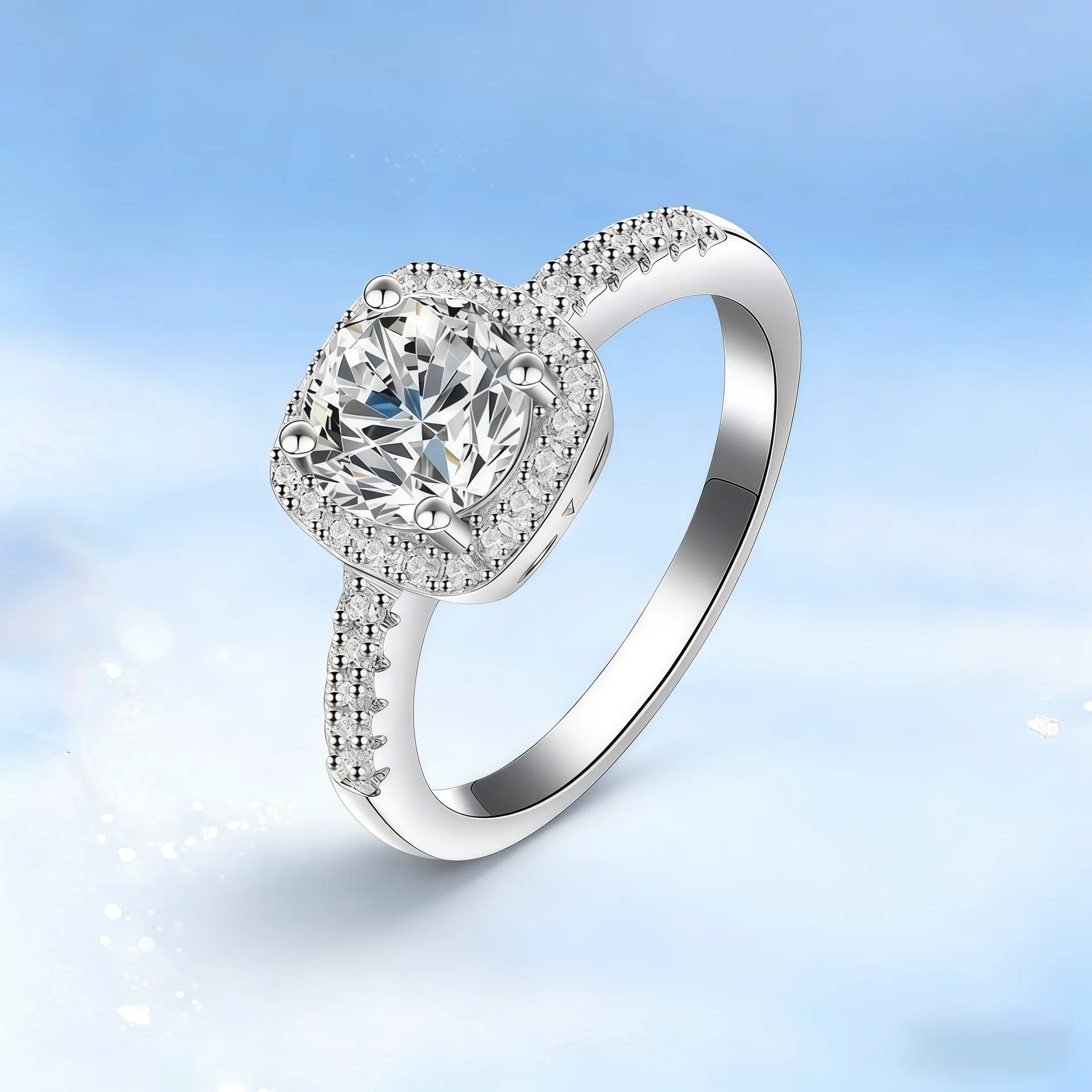 925 Sterling Silver Zircon Adjustable Engagement Rings For Women Wedding Elegant Jewelry Ladies Accessories Gifts R390