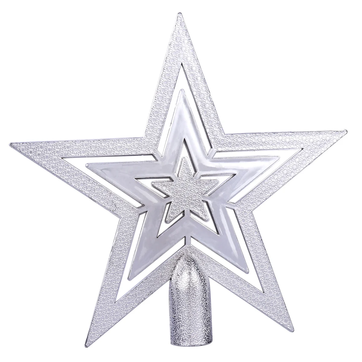 

20Cm Christmas Tree Topper Star Silver Lightweight Lovely Design Festival Decoration Treetop Holiday Party Diy Ornament