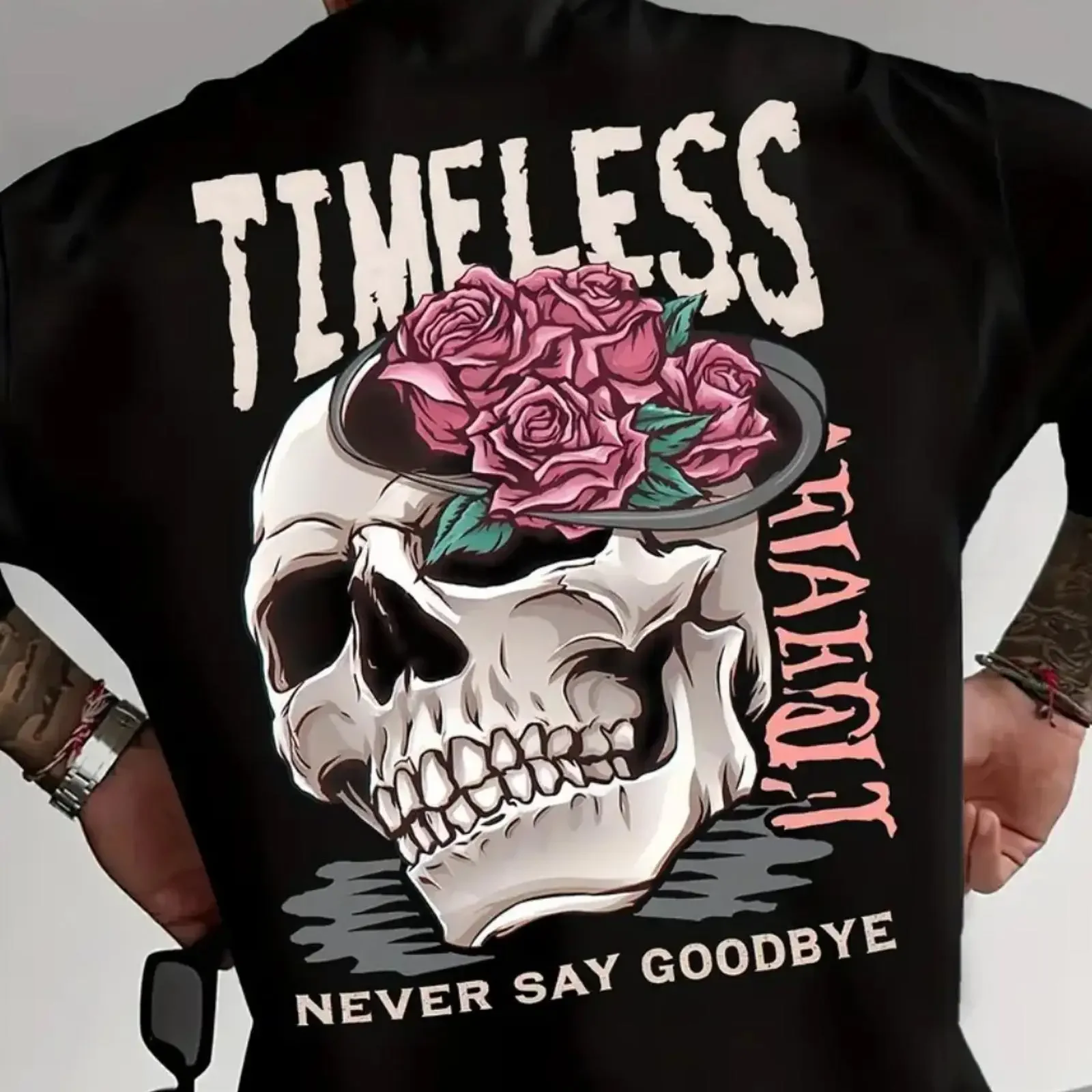 Timeless Never say Goodbye Herren Oversize T Shirt Streetwear Fashion bis 5XL vintage Washed Soft Versatile Slightly Stylish