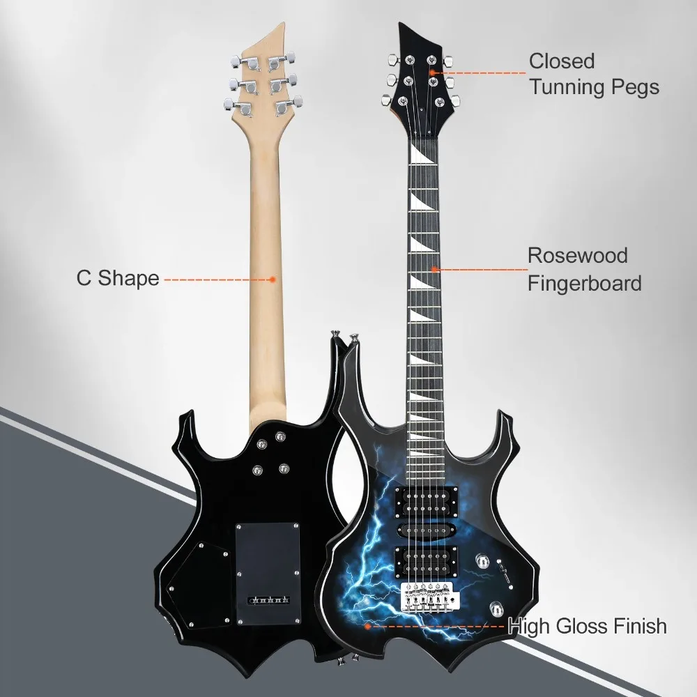 39in النار الملتهب الغيتار الكهربائي الفرقة المدرسية الزيزفون مع 20W AMP