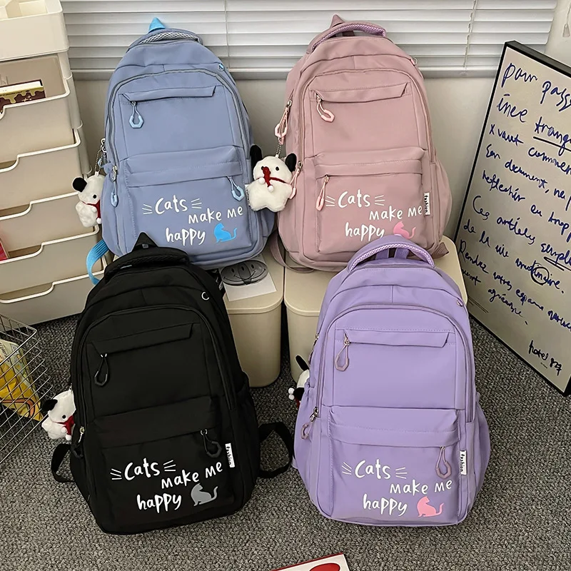 Girl School Bag Backpack Back Pack For Teenager Women Children Female Pink Schoolbag Primary High Bagpack Class Teens Child Kids