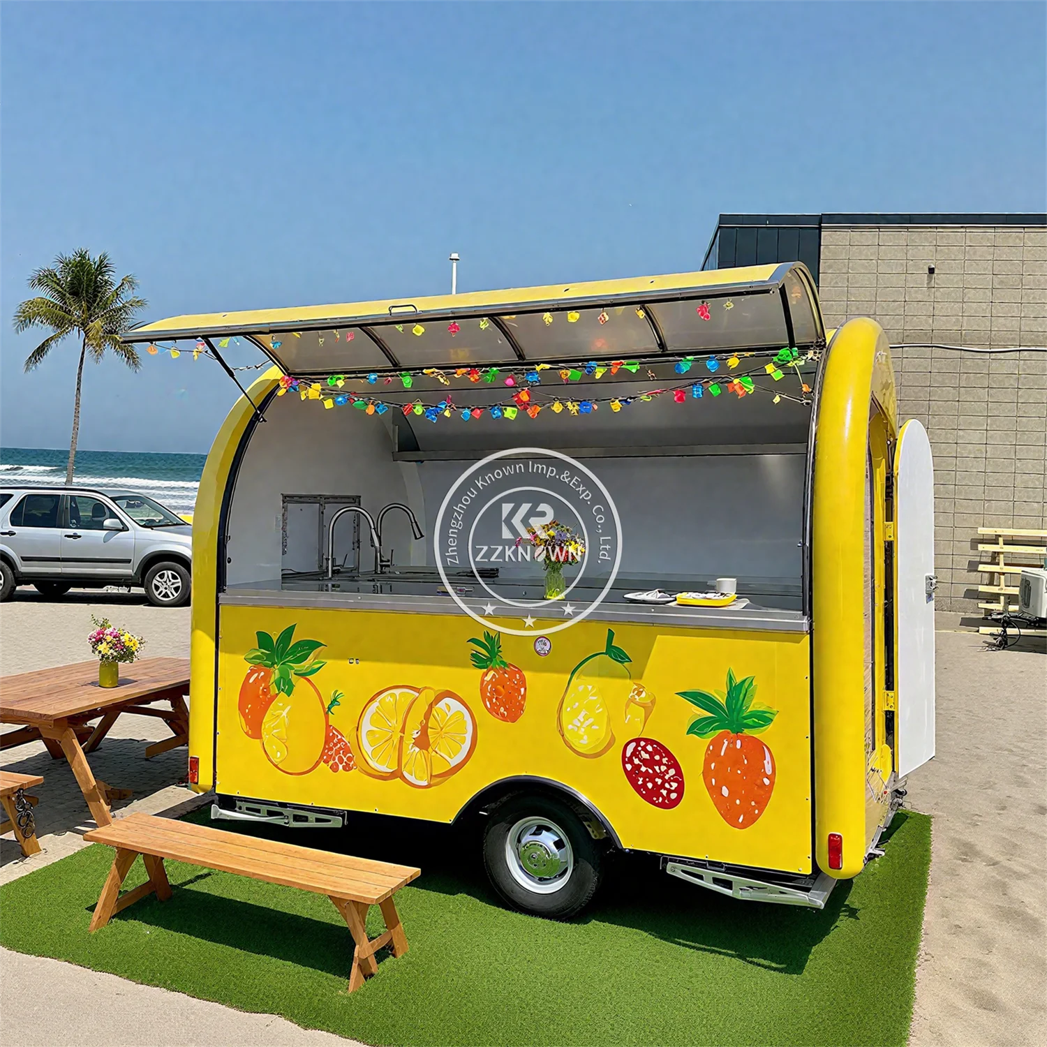 

Концессионный прицеп Food Truck Полностью оборудованная тележкой для закусок для барбекю Кофейный киоск Мобильный торговый прицеп для фаст-фуда на продажу