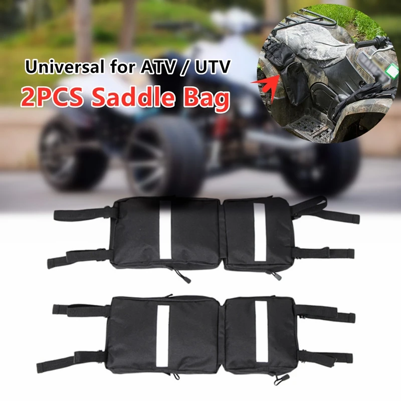 2Pcs For Trails Atv Fender Bag Tank Saddle Bag Cargo Storage Hunting Bags