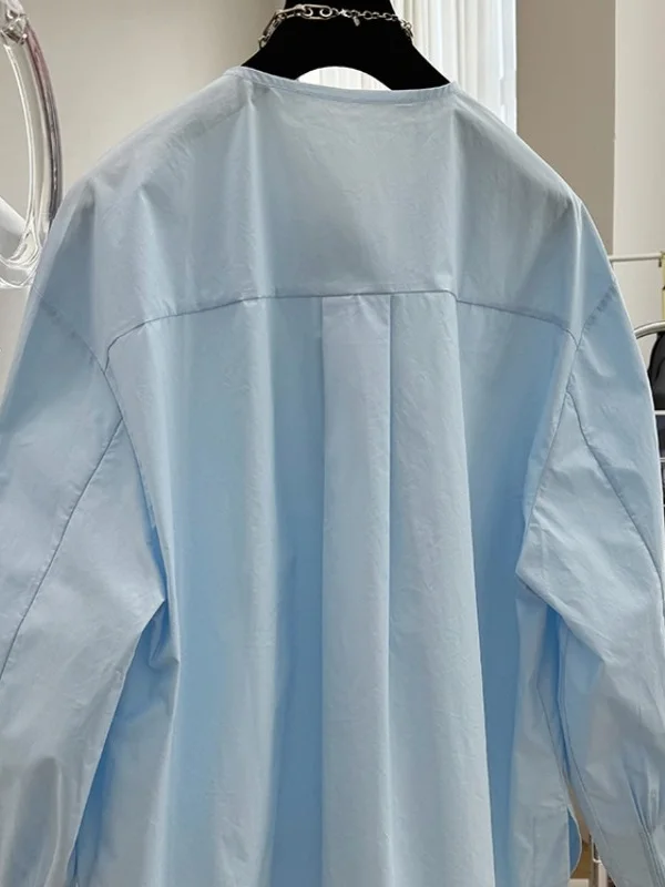 Новый китайский Sle Long Sve Cotton irt женский свободный крой повседневный круглый топ Ne весенний сезон удобный плюс размер