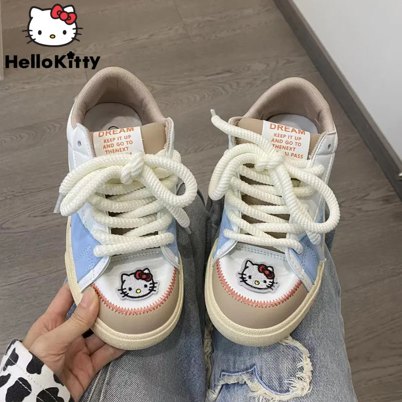 Sanrio Hello Kitty Sneaker Cute Cartoon Casual Women Canvas Shoes Korean Fashion Preppy Female Board Shoes Y2k Summer New Shoes