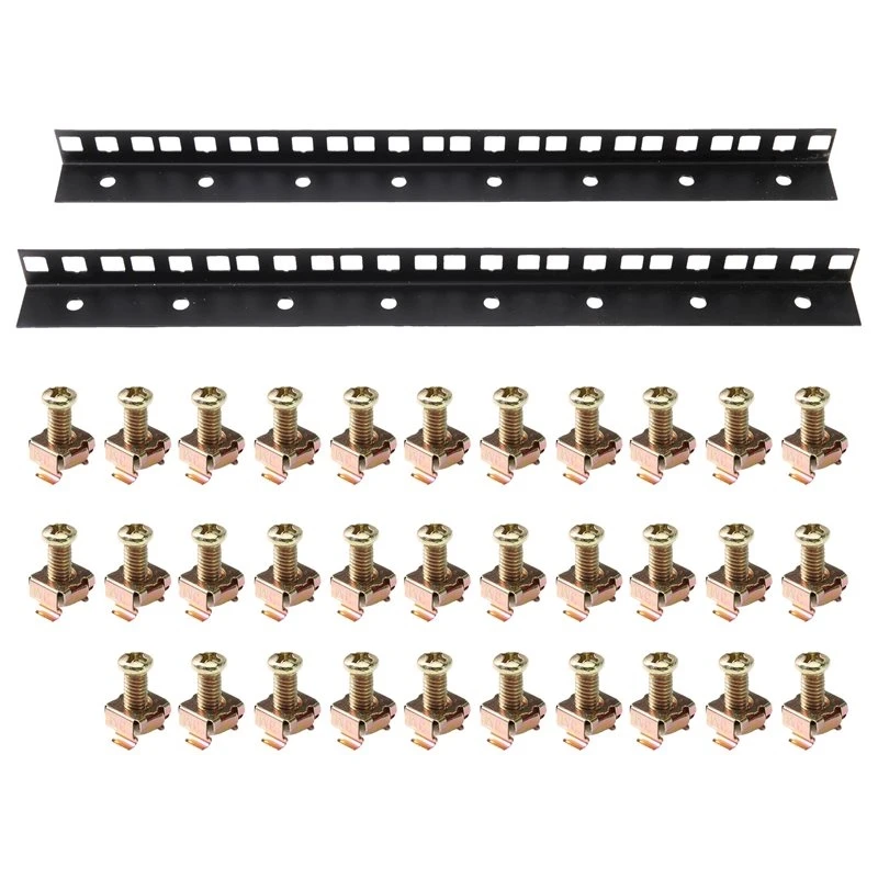 2026 New 8U Cabinet Column Kit 19Inch Standard Rack Rails Includes 32 Sets Of M6 Card-Type Nut Screws DIY Server/Audio Amplifier