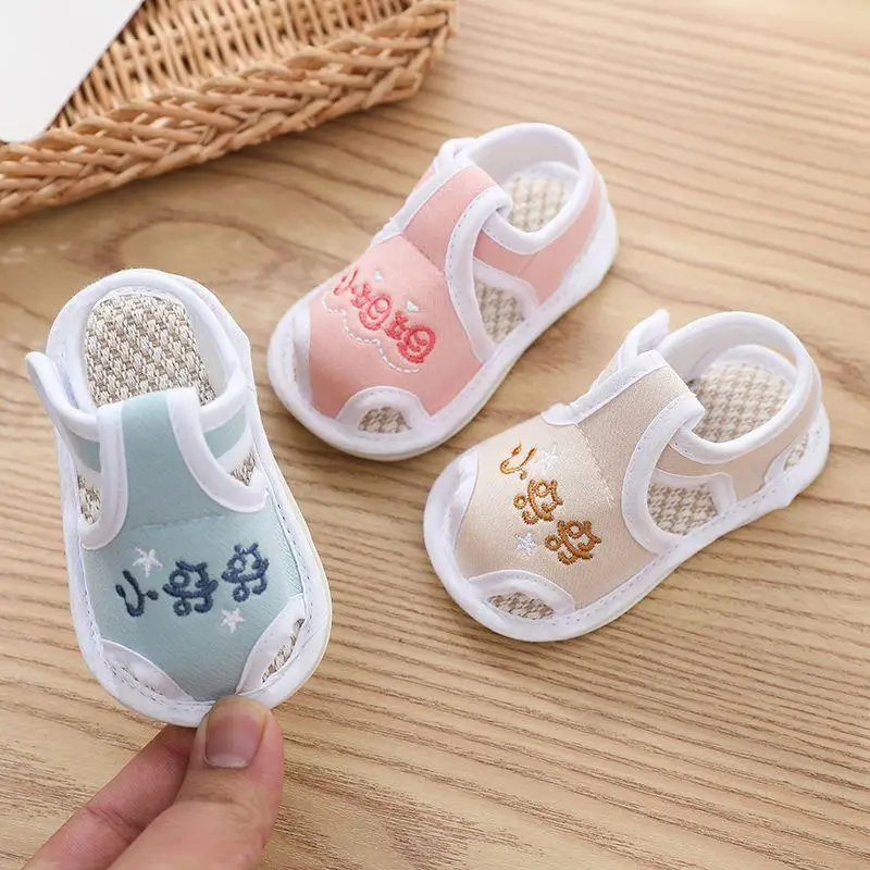 Baby functional shoes【Soft Bottom】0-1Summer Sandals-6One-Month-Old Baby Breathable Non-Slip