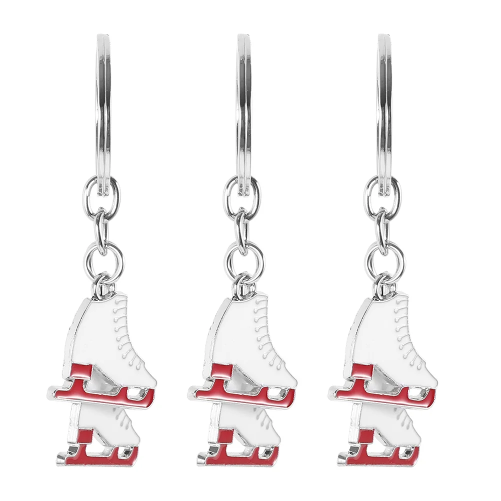 

3Pcs Ice Skates Keychains Creative Metal Hanging Skating Shoe Pendants Purse Bag Charm Key Rings Skating Keychain