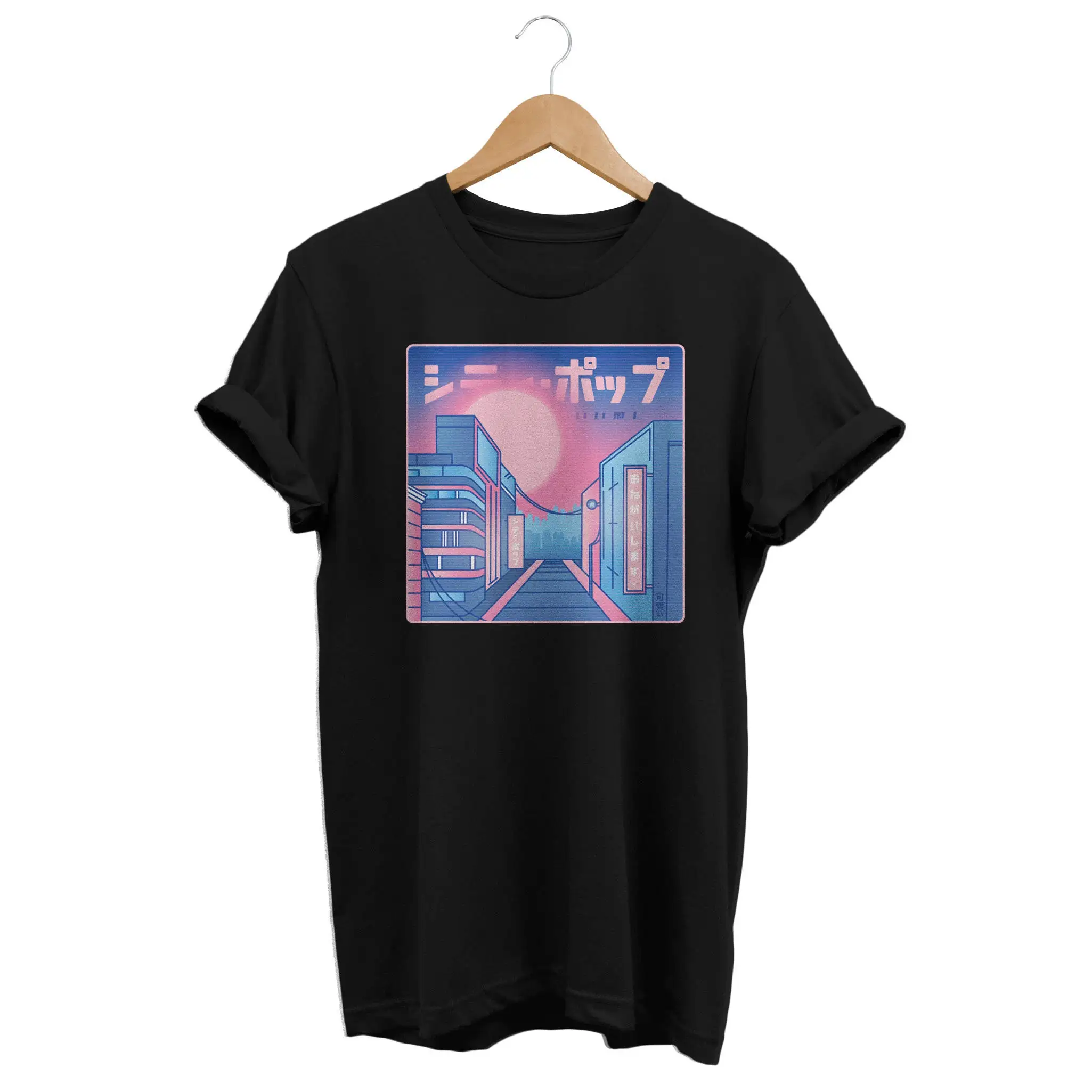 LoFi Vaporwave City T Shirt Japanese Aesthetic Anime Clothes Edgy Synthwave Pastel Sunset tee Retrowave Clothing Japan