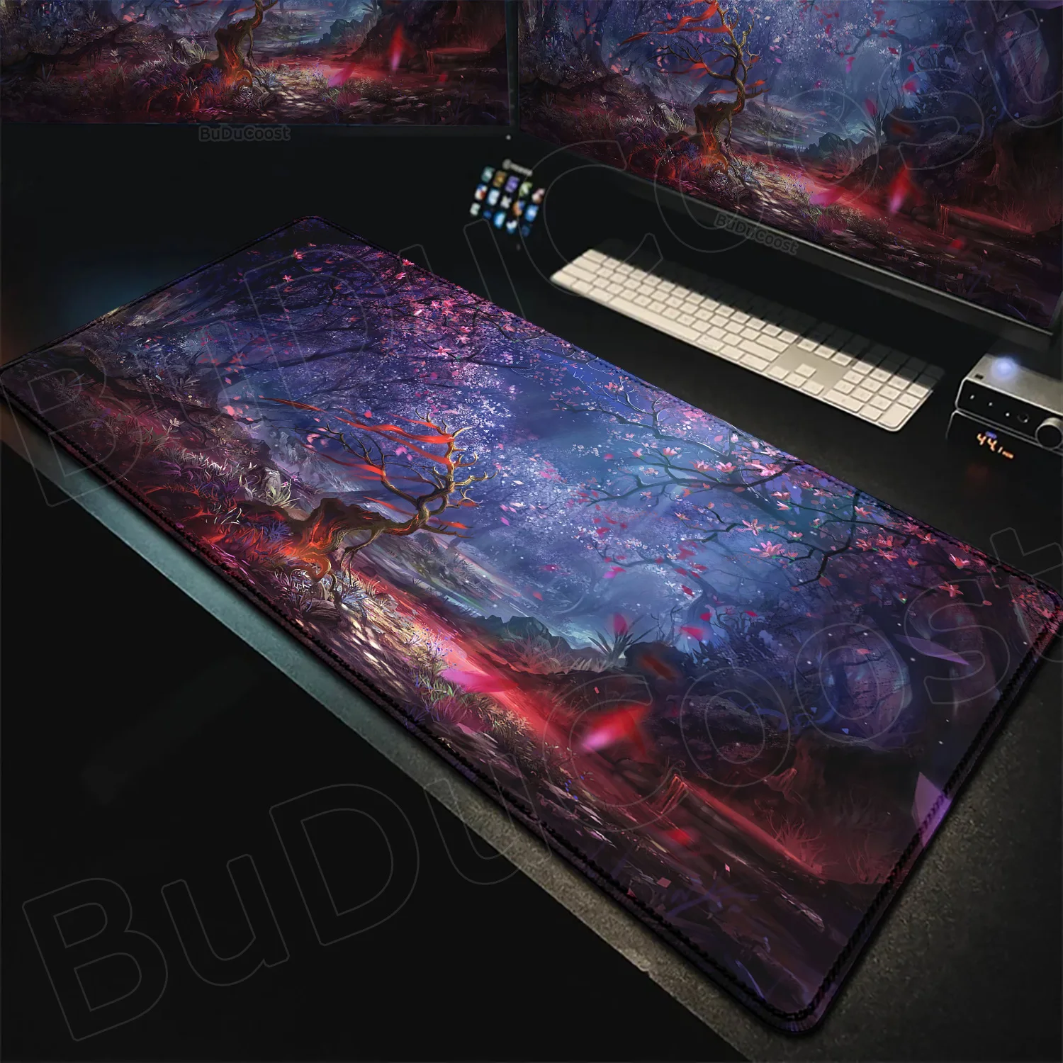 

Delicate Cherry Blossoms Mousepad Home Computer Table Large Mouse Pad Art Sakura Keyboard Mause Rug Desks Mat Office Accessories