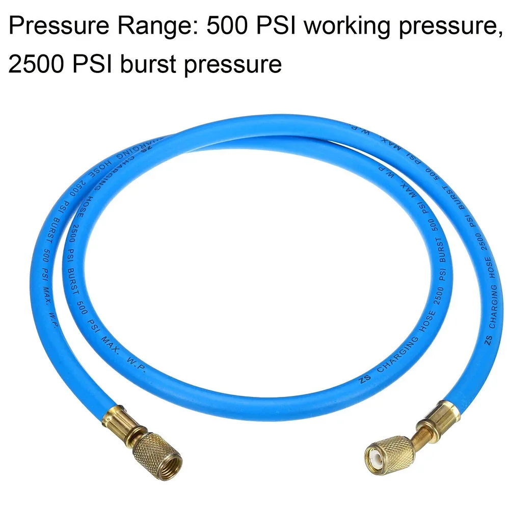 1/4 SAE Refrigerantion Charging Hose 3.9ft 500PSI HVAC Hose Air Conditioner Blue 11 Mm Hose Body Diameter Air Conditioner