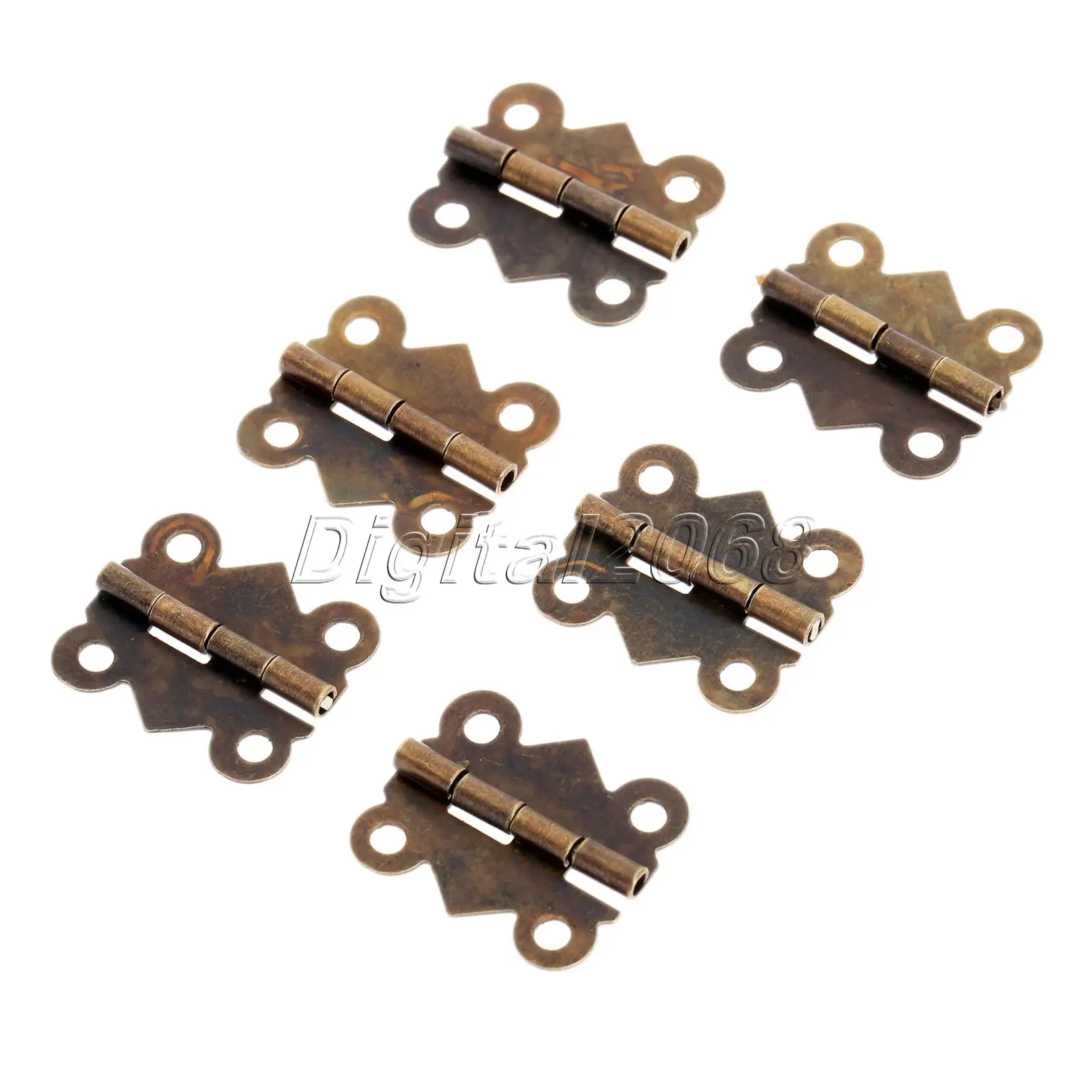 

12pcs Antique Brass 4 Holes Butterfly Hinges Jewelry Chest Gift Wine Box Wooden Case Dollhouse Drawer Cabinet Door Hinges&Screws