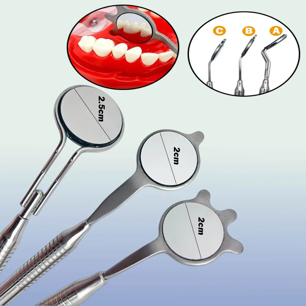 

Anti-Fog Dental Mouth Mirror Rhodium Coated Reflectors with Handle Double Sided Reusable for Oral Examination