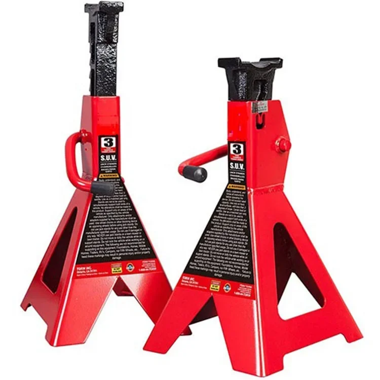 2/3/6/12 Ton auto repair tool big red color Steel  Frame and Ductile Iron Portable Adjustable car Axle Jack Stand