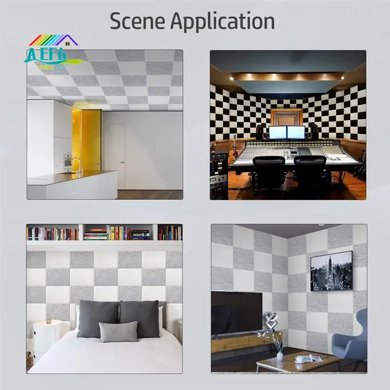 

AEF6-15 Pack 12X8x4 Inch Acoustic Wall Panels, Self-Adhesive Sound Absorbing Panel,For Recording Studios