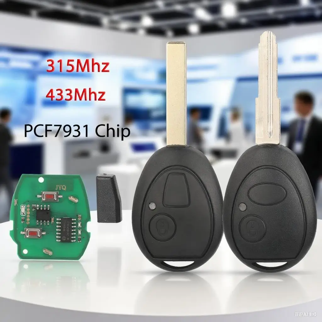jingyuqin PCF7931 315/433Mhz 2 Buttons Remote Car Key For BMW Mini Cooper R53 R50 MG7 Land Rover Discovery Aoto Fob Control