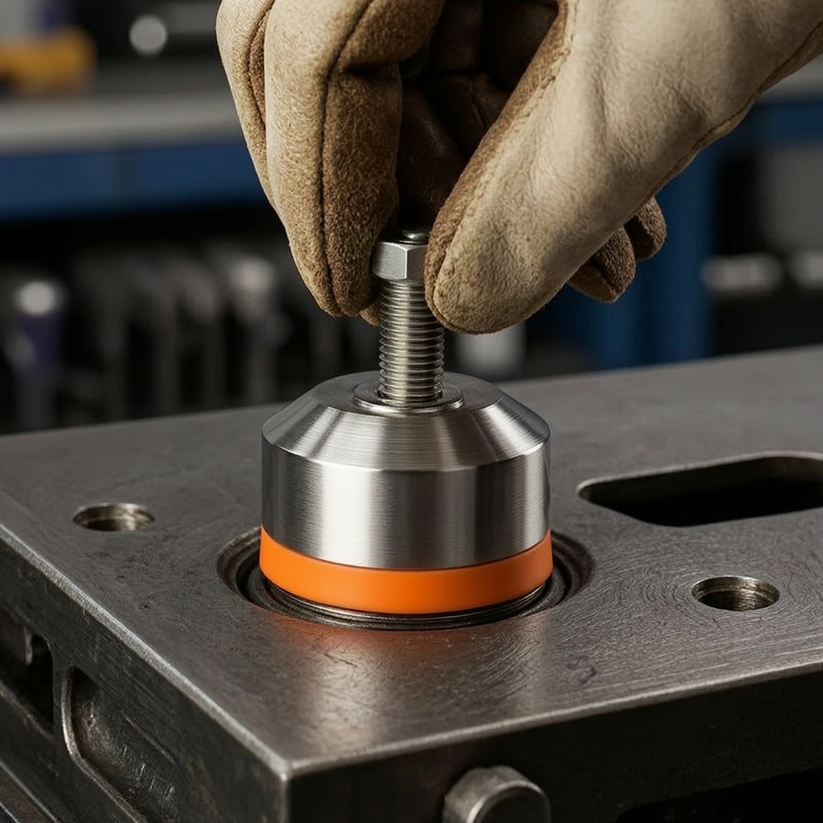 Threaded Leveling Foot Compact Leveling Pad with Hex Nut Hardware Wear-Resistant for Machinists, Machinery, Workshop