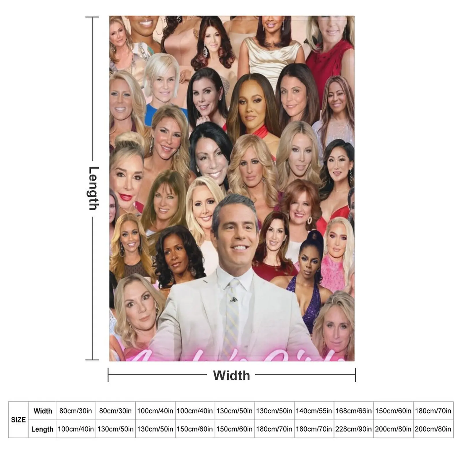 Andy's Girls Real Housewives Bravo Collage Pink Throw Blanket Blankets For Sofas manga Nap Plush Flannels Hairy Blankets