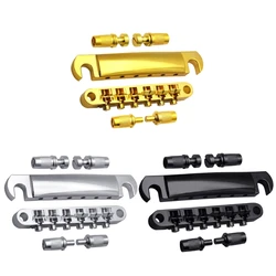 Tune O Matic Bridge, Rollers Saddle Tune O-Matic Guitar Bridge with Tailpiece and Studs for LP Guitar Replacements Set