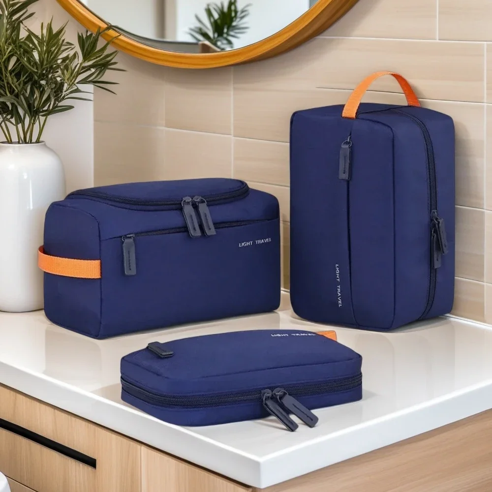 Portable Travel Cosmetic Bag 3 Pieces Set Multi Pockets Waterproof Makeup Toiletry Storage Organizer Pouch for Trip