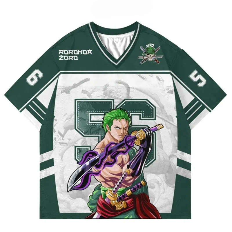 2026 Sommer Beliebter Anime One Piece Solon Grüner V-Ausschnitt #   56 Shirt T-Shirt für Erwachsene und Kinder, großes, lässiges, schnell trocknendes Sweatshirt