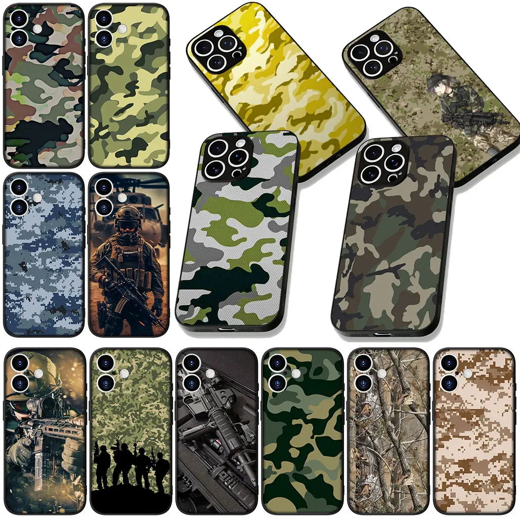 כיסוי טלפון בדוגמת קמופלאז' צבאי צבאי לסמסונג גלקסי S25 S24 S23 FE Plus Ultra S7 Edge A16 A15 A25 5G
