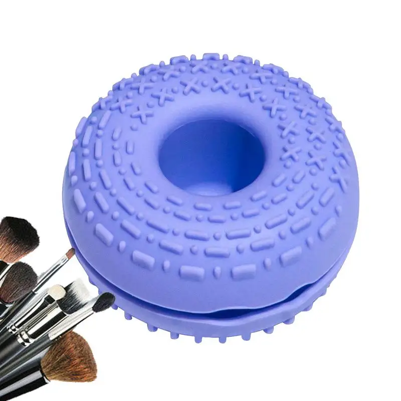 

Щетка для макияжа, скраб, чаша в форме пончика, Кисть для макияжа, шайба, чаша, силиконовая Вертикальная дизайнерская кисть, очиститель для путешествий
