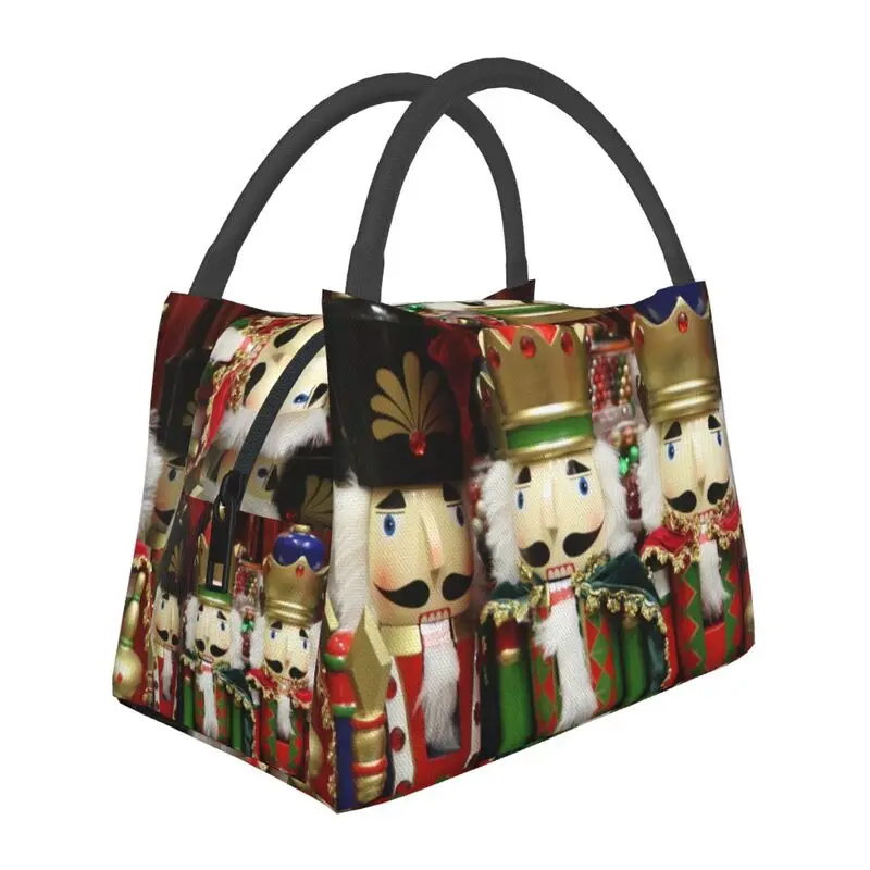 

Christmas Nutcracker Soldiers Thermal Insulated Lunch Bag Women Lunch Tote for Office Outdoor Multifunction Meal Food Box