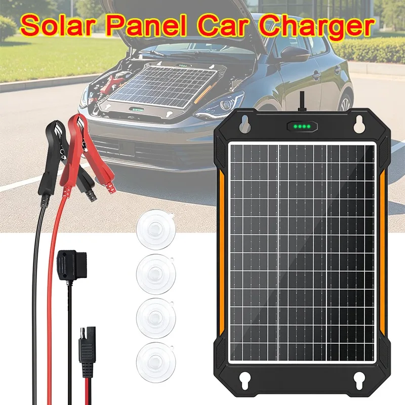 12W Monocrystalline Silicon Solar Panel Car Charger for Car Battery Trickle Charger 12V-18V Outdoor Power Supply Power Generator - view 3