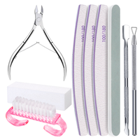 Nail Tools Set Polishing Strips Nail Files Stainless Steel Dead Skin Scissors 9PCS Nail Repair Set DIY Manicure Accessories