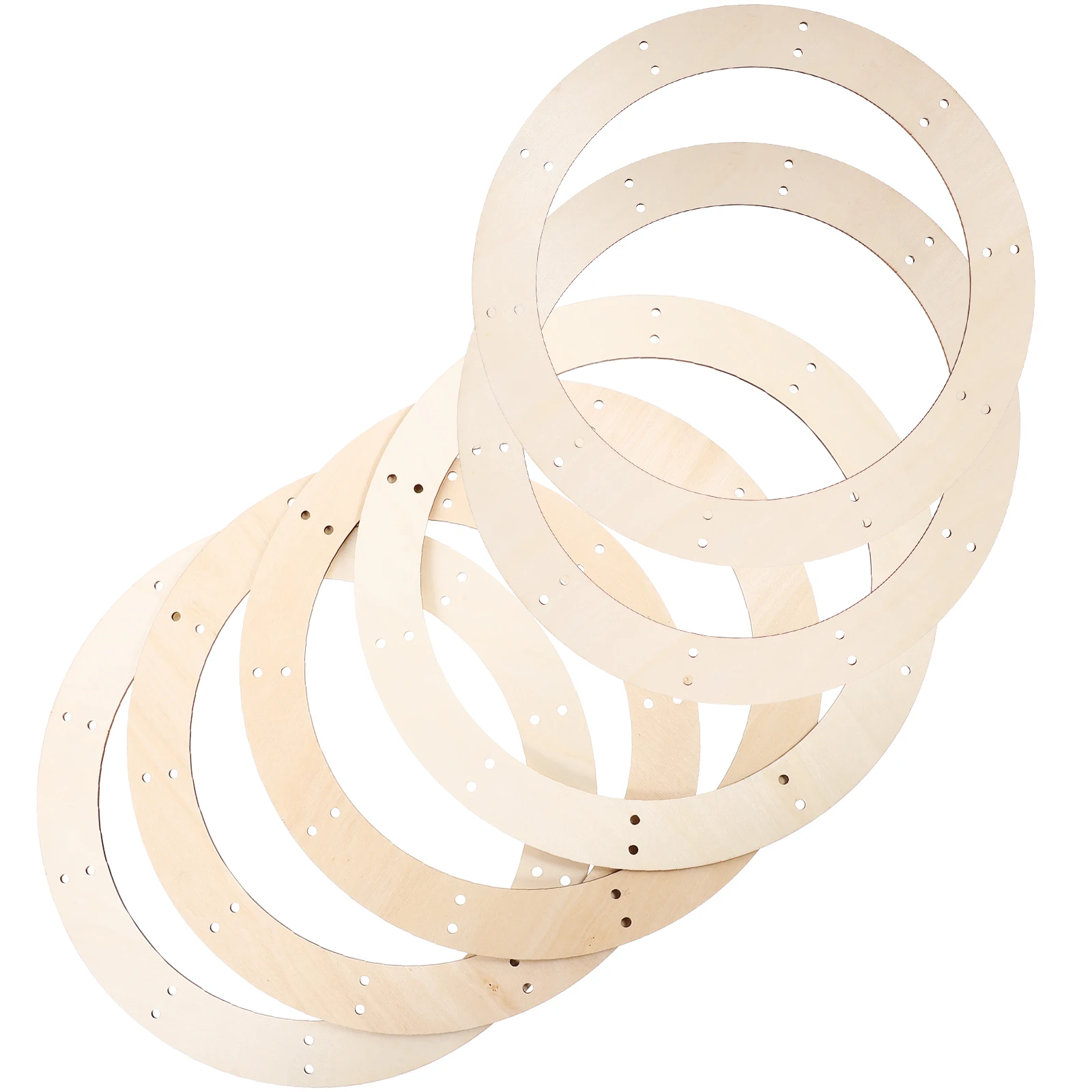 

6 Pcs Wooden Garland Frame Diy Wreath Wreaths for Crafts Christmas Round Hoop Making Frames Rings