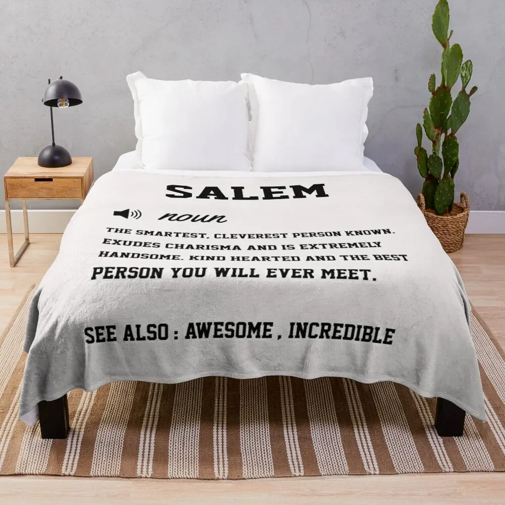 

Salem Name Definition Throw Blanket Cozy Sofa Blanket for TV Watching Napping