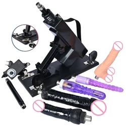 Sex Machine Female Masturbation Pumping Gun with Dildos，More Attachments ,Vibrator Adjustable Speed Love Machine for Couple