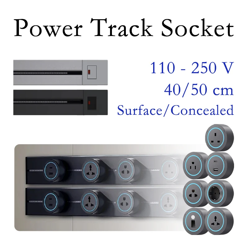 

Wall Power Track Socket EU UK Standard Universal Home Kitchen Bathroom Office Sockets Pop Replaceable High-end Quality