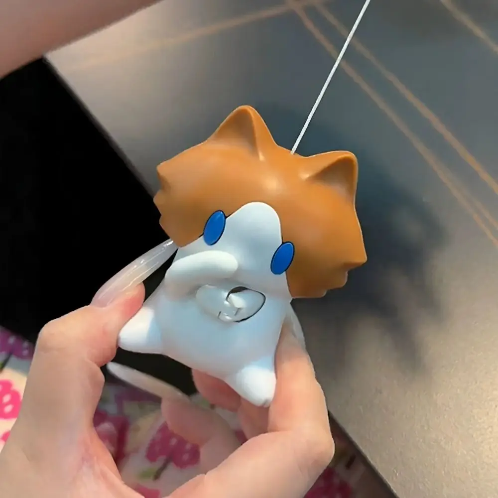 Interactive Salary Cat Keychain Cartoon Keyring Pull-String Pendant Funny Cute Bag Pendant Hand-Waving Keychain Bag Charm