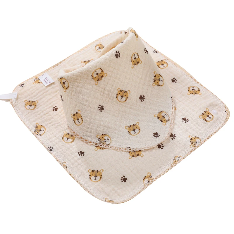 1pc Cotton Gauze Baby Face Towel Cartoon Muslin Newborn Burp Cloth Square Towels Kids Handkerchief Baby Washcloth