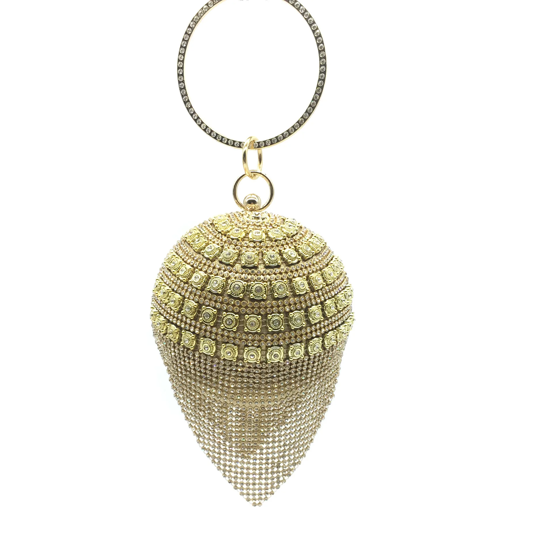 

Luxurious Clutch Bag Round Ball with Diamond Dinner Party Bag Metal Handmade Evening Handbag Small Round Bag