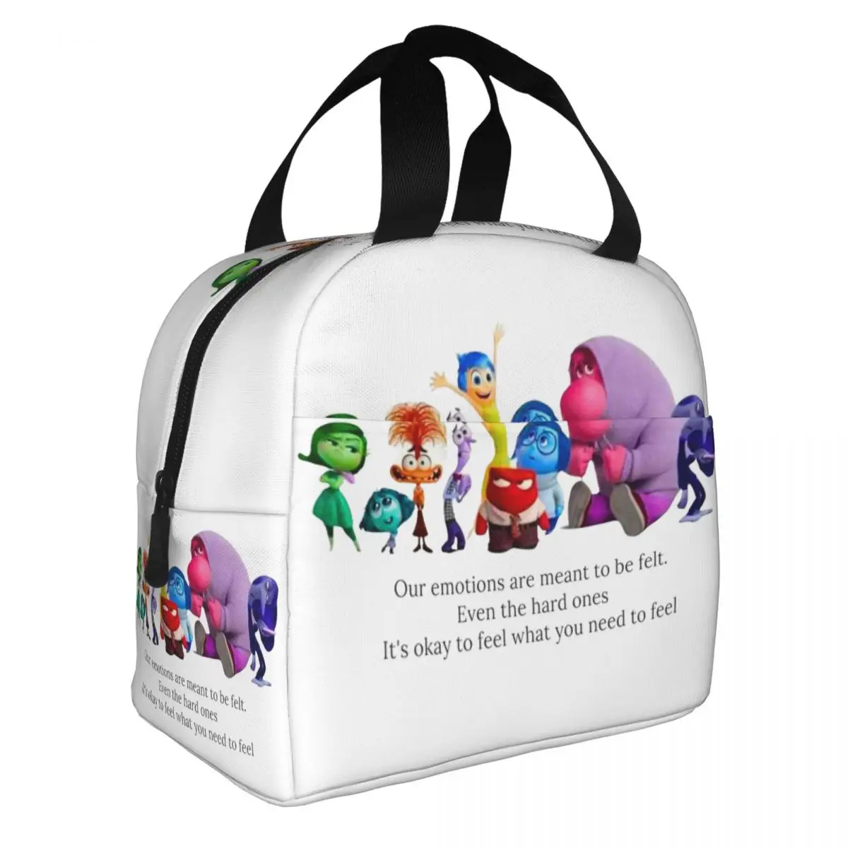 

Inside Out Emotions Anxiety Anger Insulated Lunch Bag Cooler Bag Reusable Cartoon Large Lunch Box Tote Food Bag Office Travel