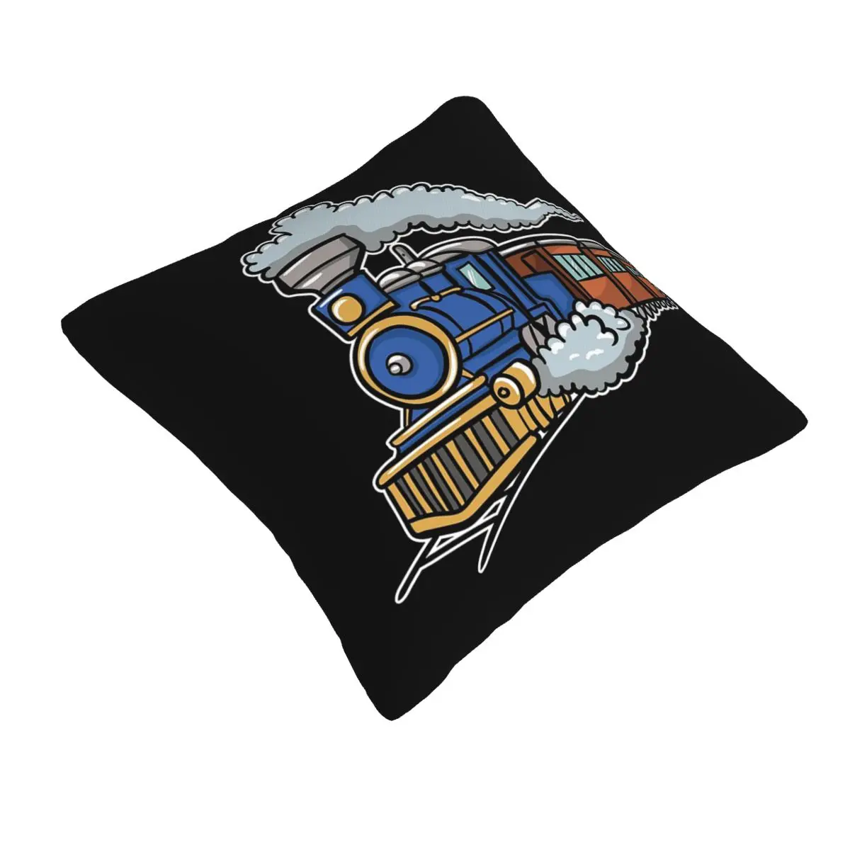 Train Railroad Square Pillowcase Pillow Cover Cushion Decor Comfort Throw Pillow for Home Living Room