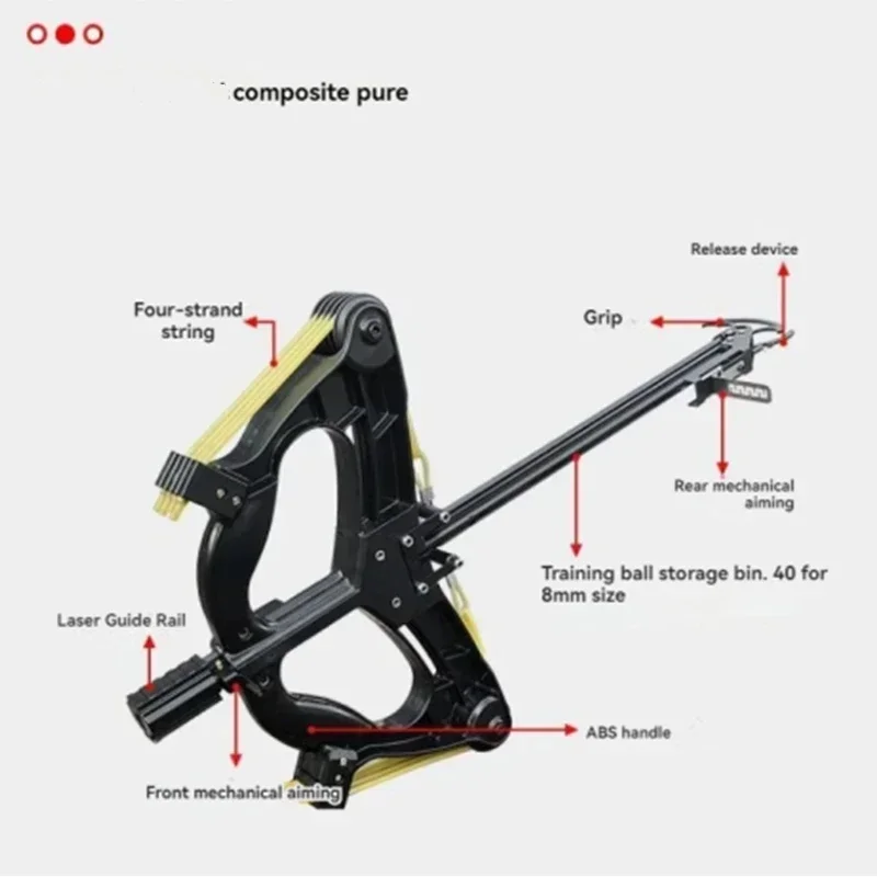 New Continuous Composite Bow Steel Ball New High-power High-precision Large Slingshot High-precision Long-range Gre