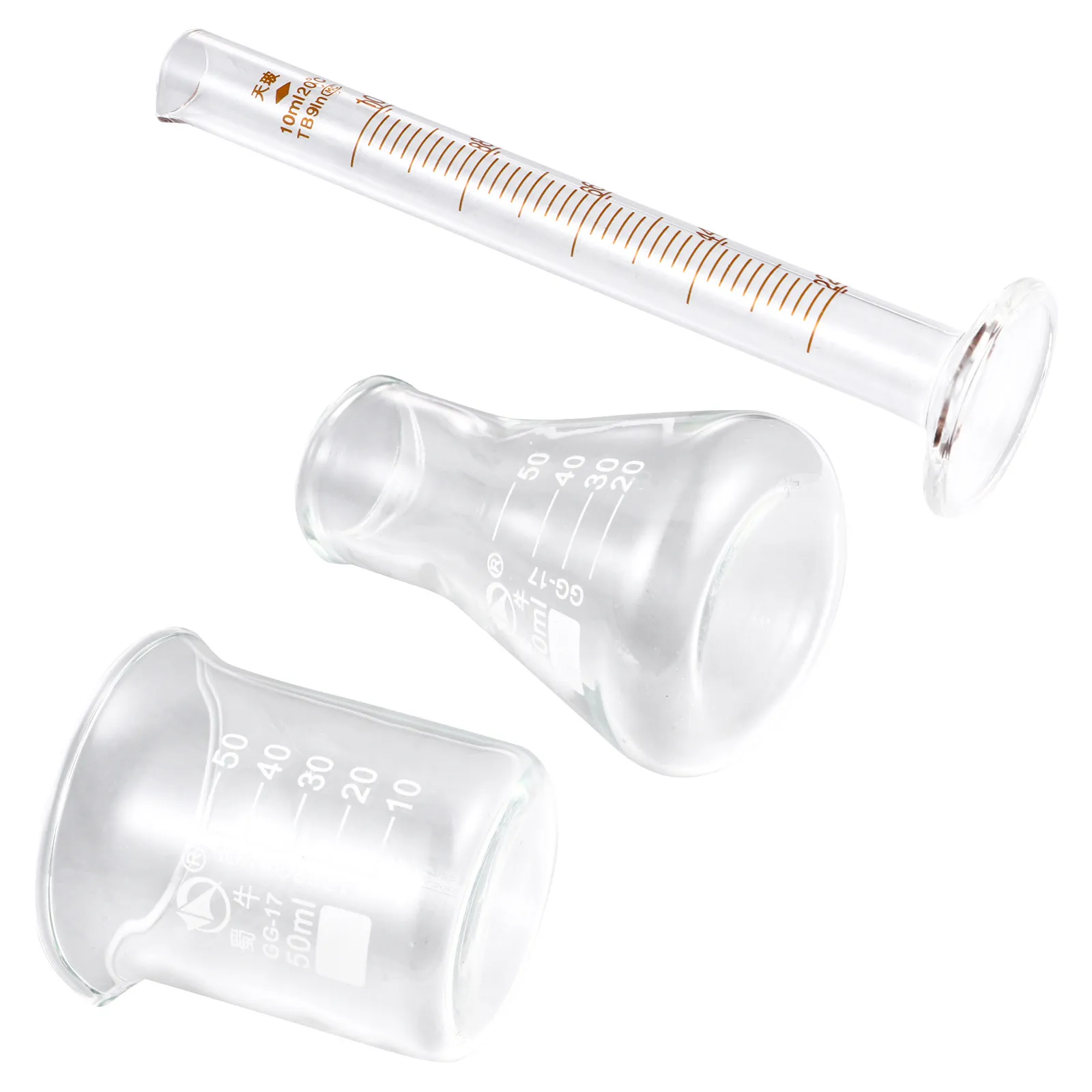 

3Pcs Glass Graduated Cylinders Set Scientific Laboratory Measuring Cups for Experiments Cooking Baking Chemical Resistant