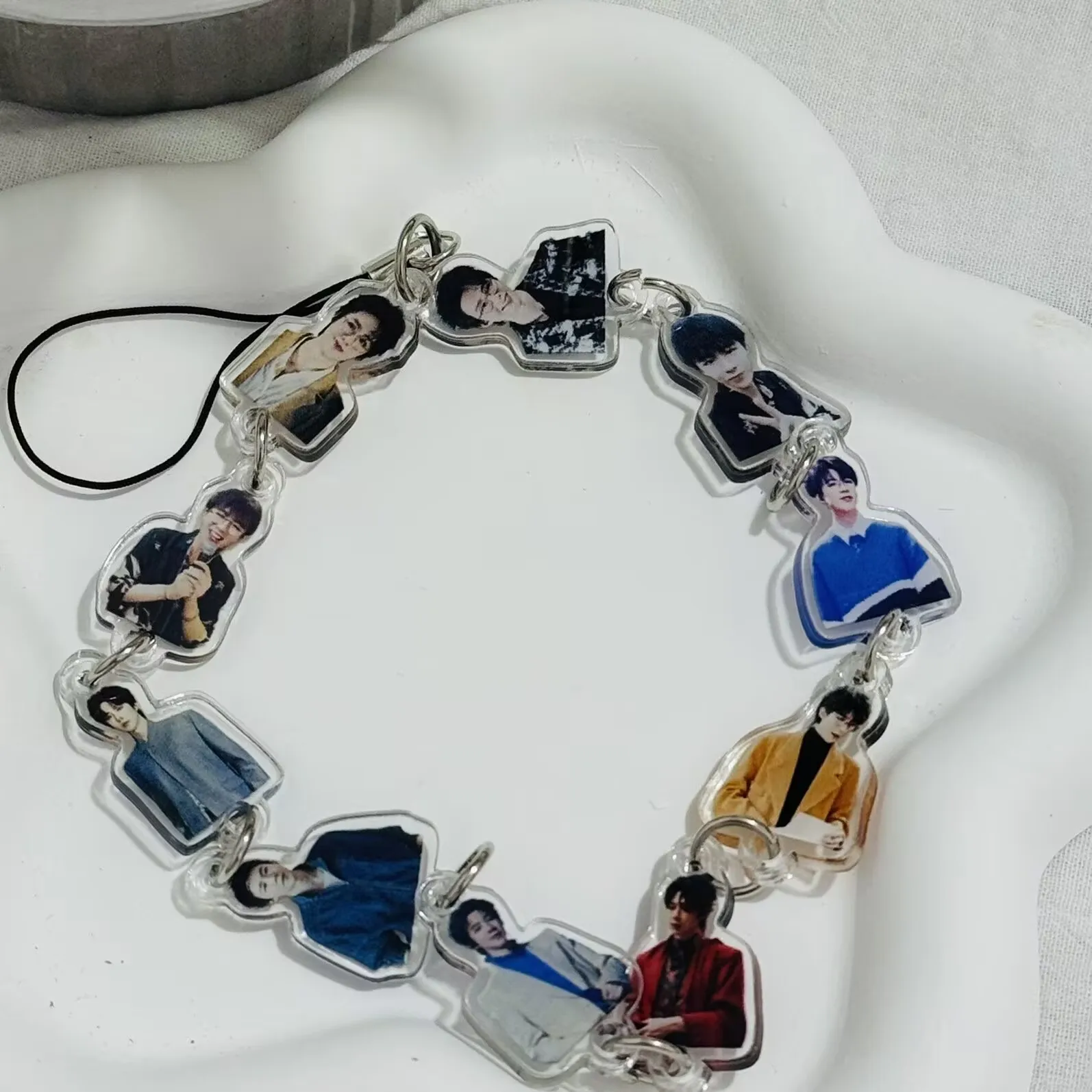 Новая цепочка для мобильного телефона Liu Yuning, подвеска, брелок, акриловая нить, украшение, периферийная сумка, подвесной студенческий рюкзак, подвесной