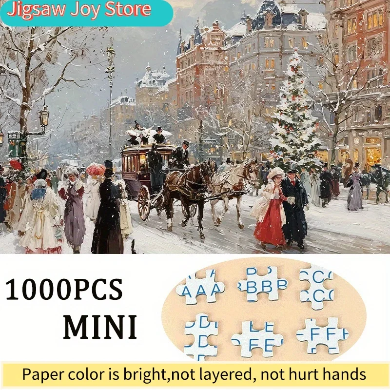 1 Box() Mini Paper Puzzles for Adult: "Christmas Street Pedestrians" or Party Games & Activities Applied for Party Games & Act