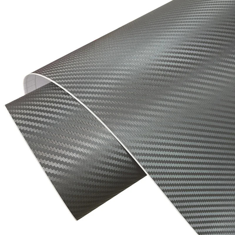Premium 3D Gunmetal Grey Carbon Fiber Vinyl Wrap Roll mit Air Release Selbstklebende Autoaufkleber-Wickelfolie